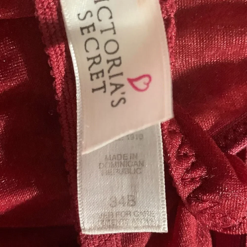 VICTORIA'S SECRET Vintage‎ 1997 Sheer Unpadded Bra Underwire Red Shimmer 34B